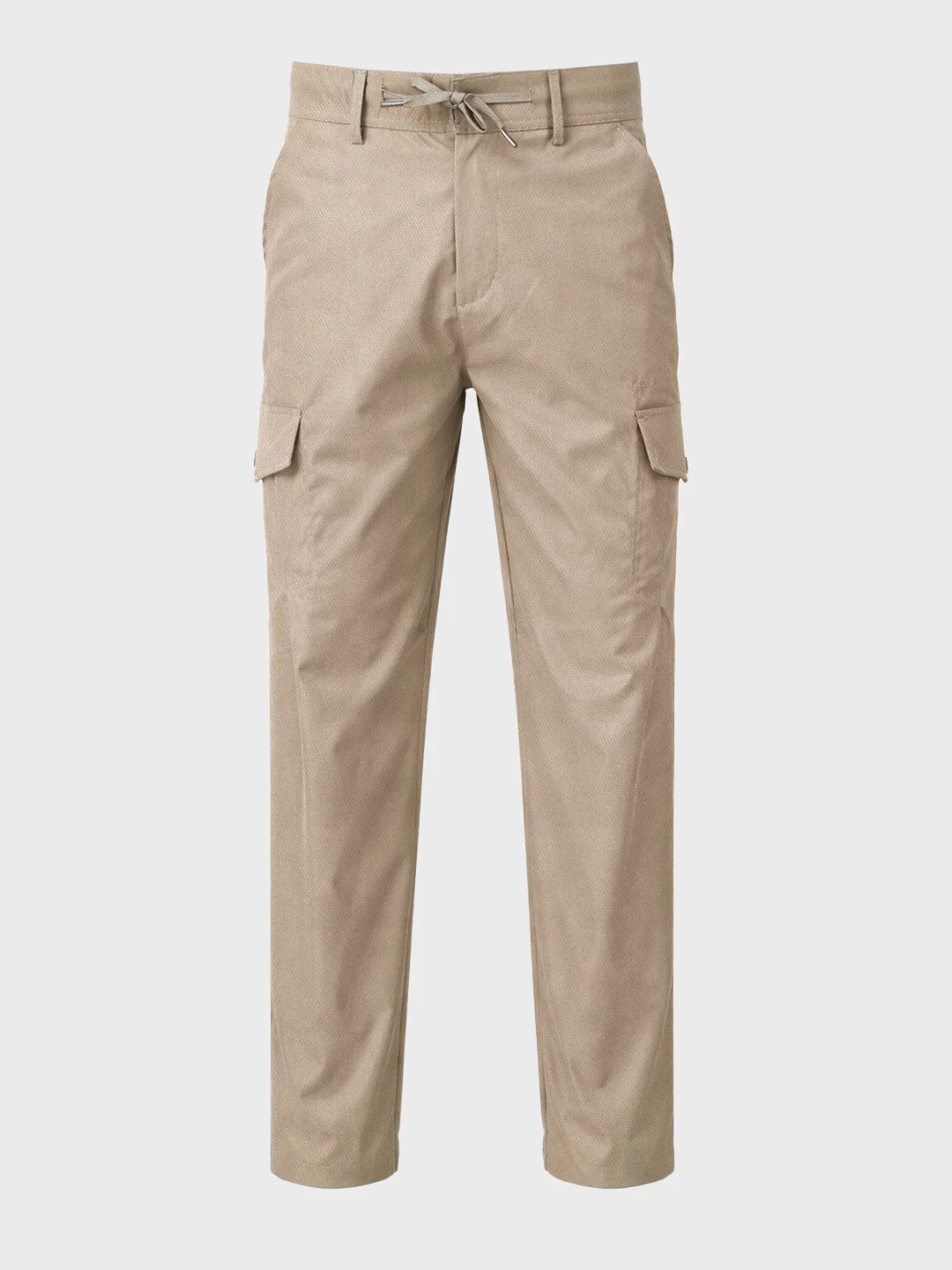 Men's Beige Relaxed Fit Solid Utility Joggers - Image 6