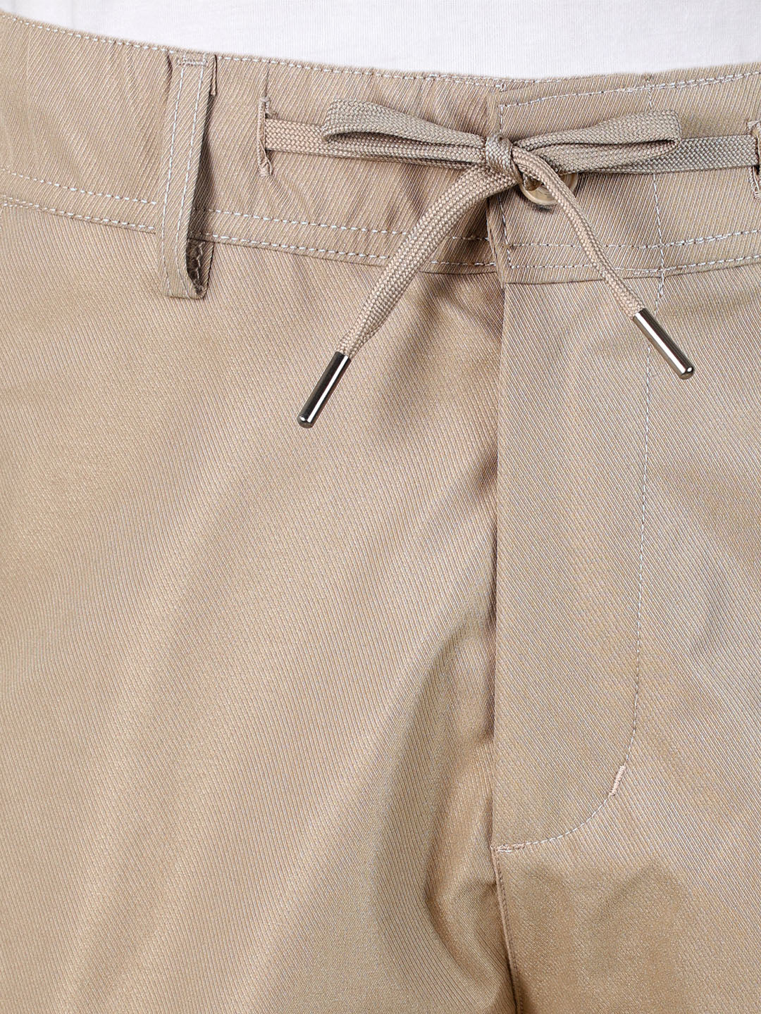 Men's Beige Relaxed Fit Solid Utility Joggers - Image 8