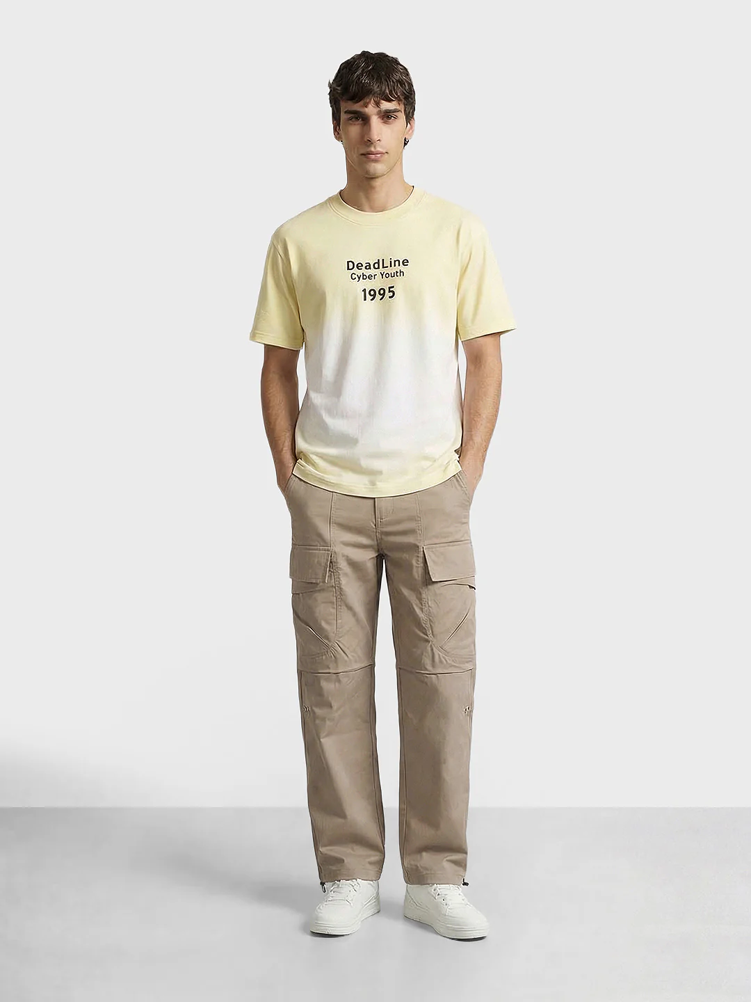 Men's Khaki Relaxed Fit Solid Utility Joggers - Image 5