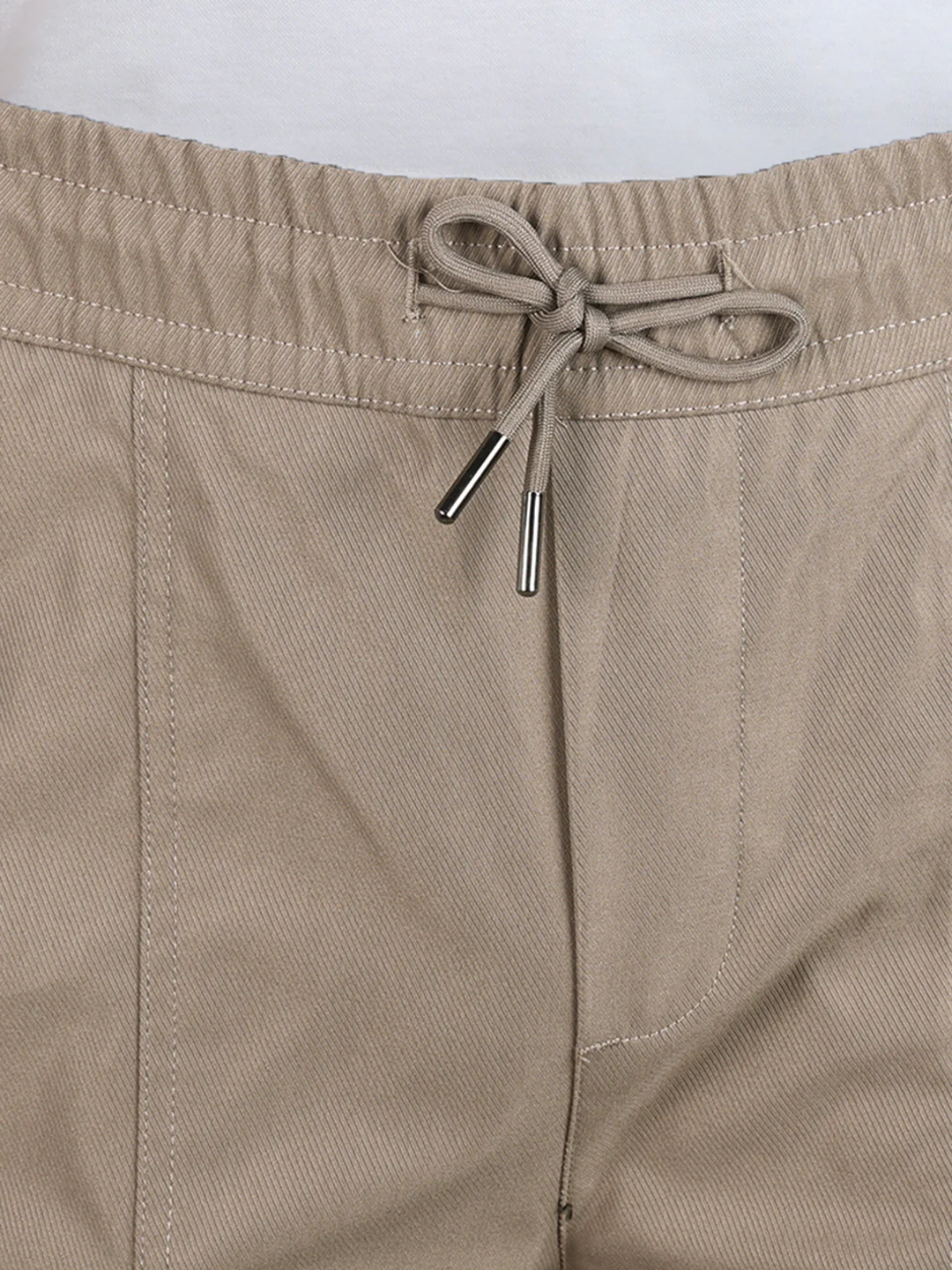 Men's Khaki Relaxed Fit Solid Utility Joggers - Image 8