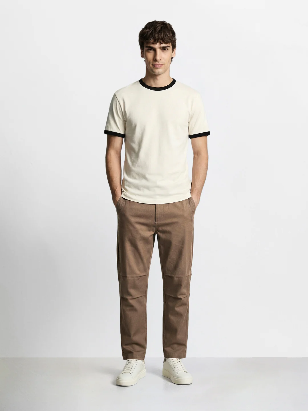 Men's Khaki Relaxed Fit Solid Utility Joggers - Image 5