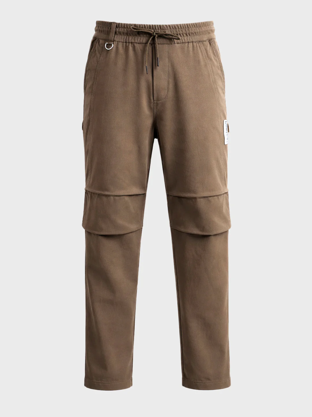 Men's Khaki Relaxed Fit Solid Utility Joggers - Image 6