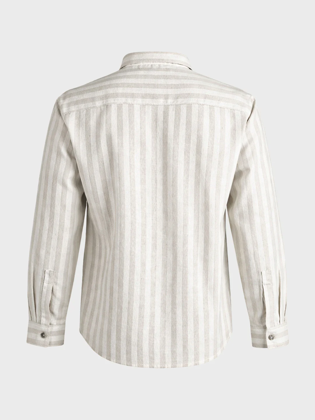 Men's Khaki Relaxed Fit Striped Casual Shirt - Image 6