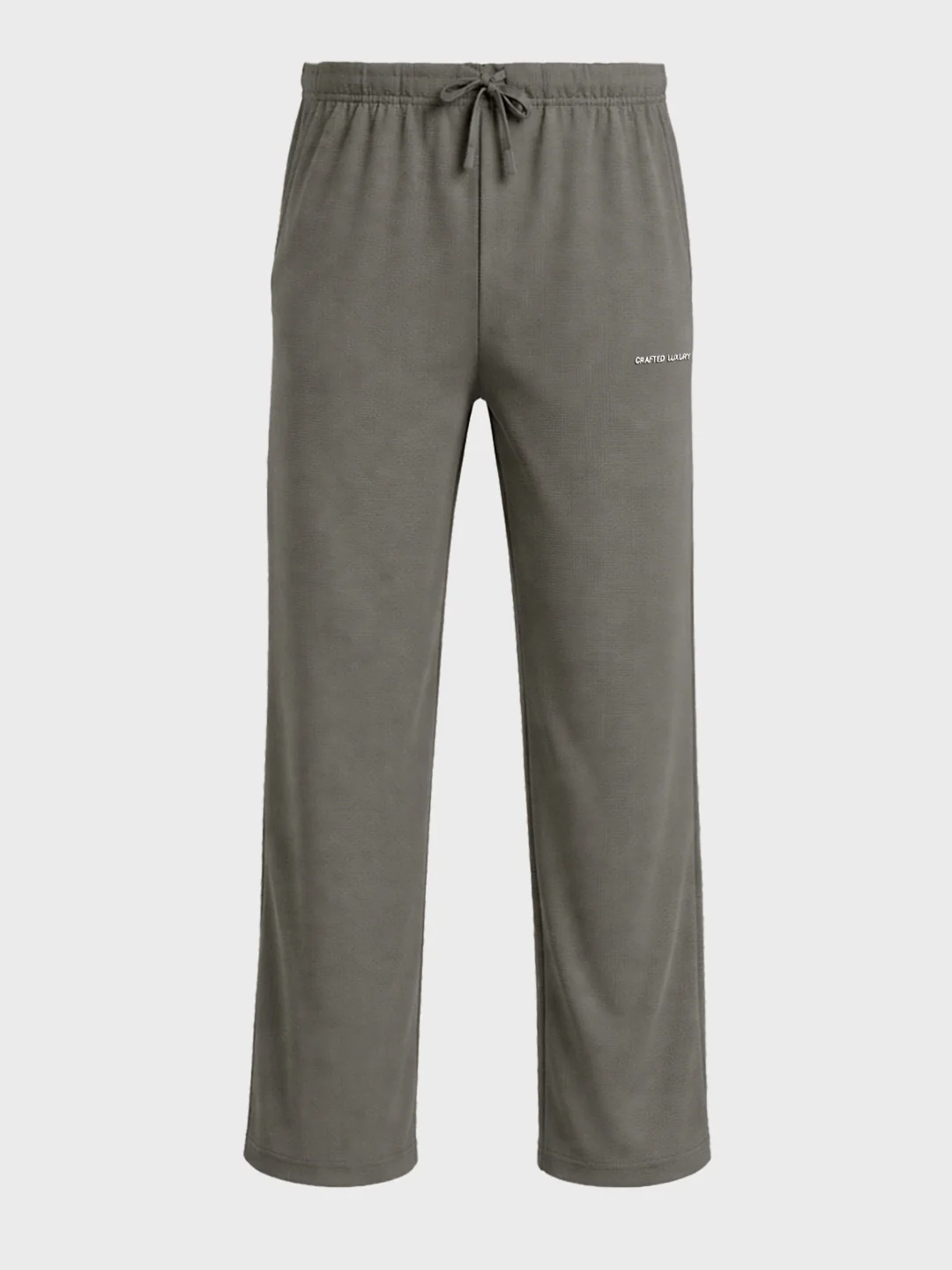 Men's Khaki Relaxed Fit Textured Casual Joggers - Image 6