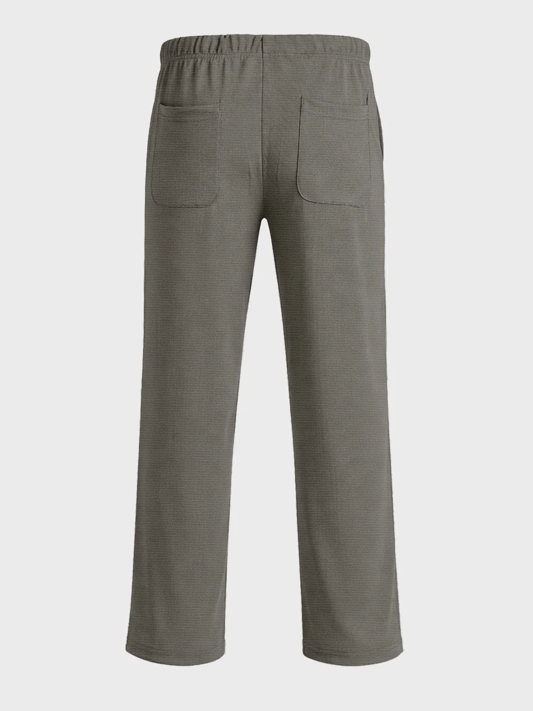 Men's Khaki Relaxed Fit Textured Casual Joggers - Image 7
