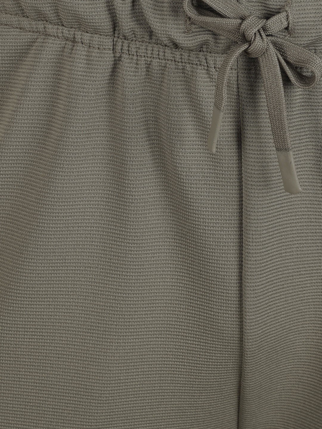 Men's Khaki Relaxed Fit Textured Casual Joggers - Image 8