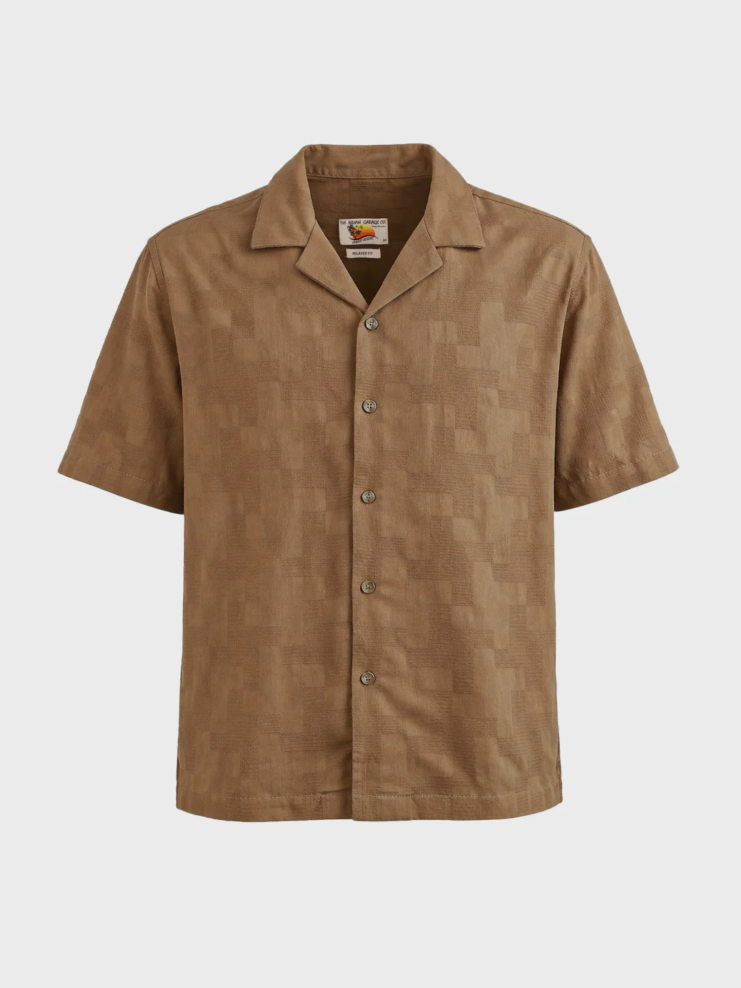 Men's Khaki Relaxed Fit Solid Casual Shirt - Image 5