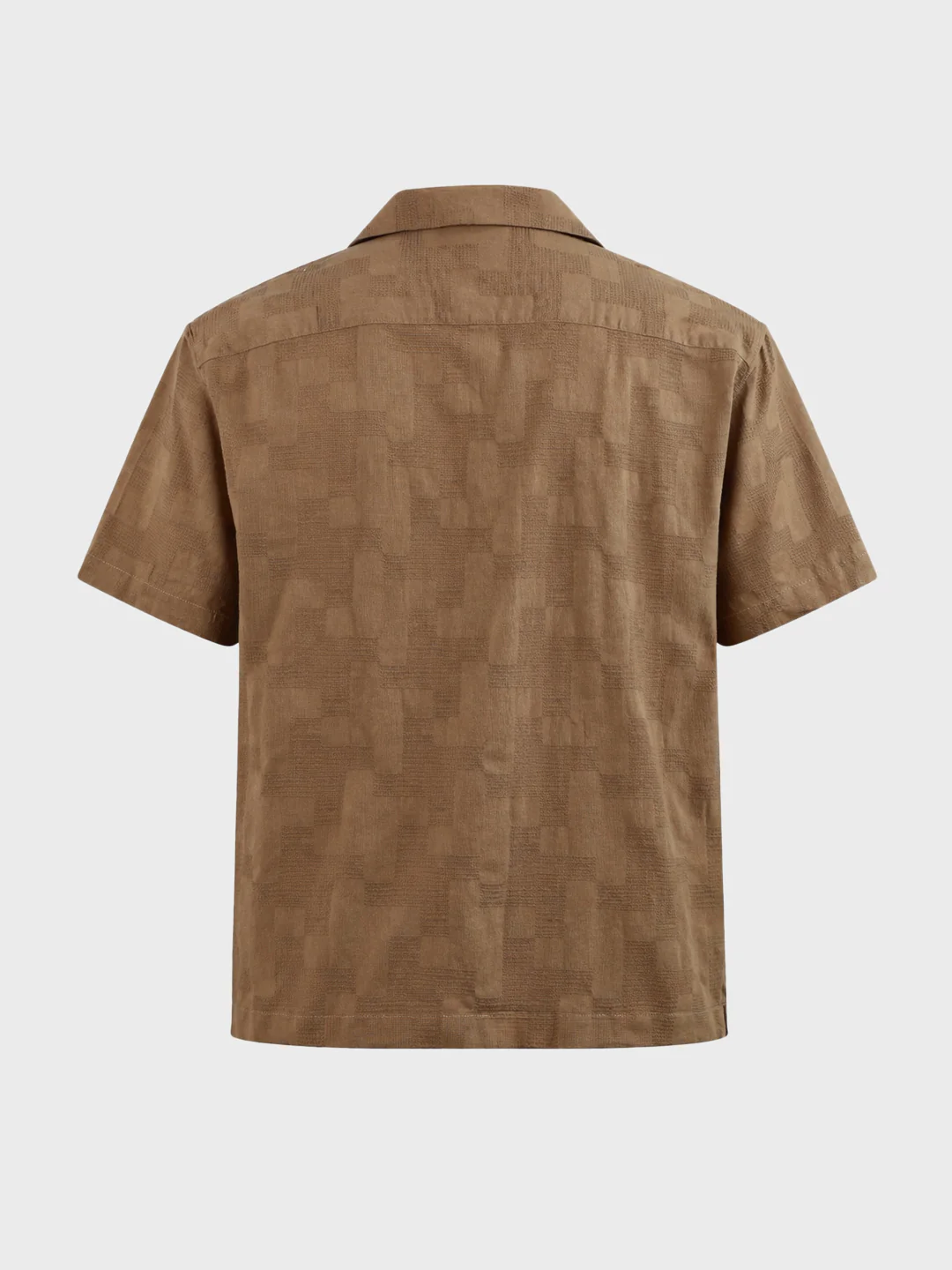 Men's Khaki Relaxed Fit Solid Casual Shirt - Image 6
