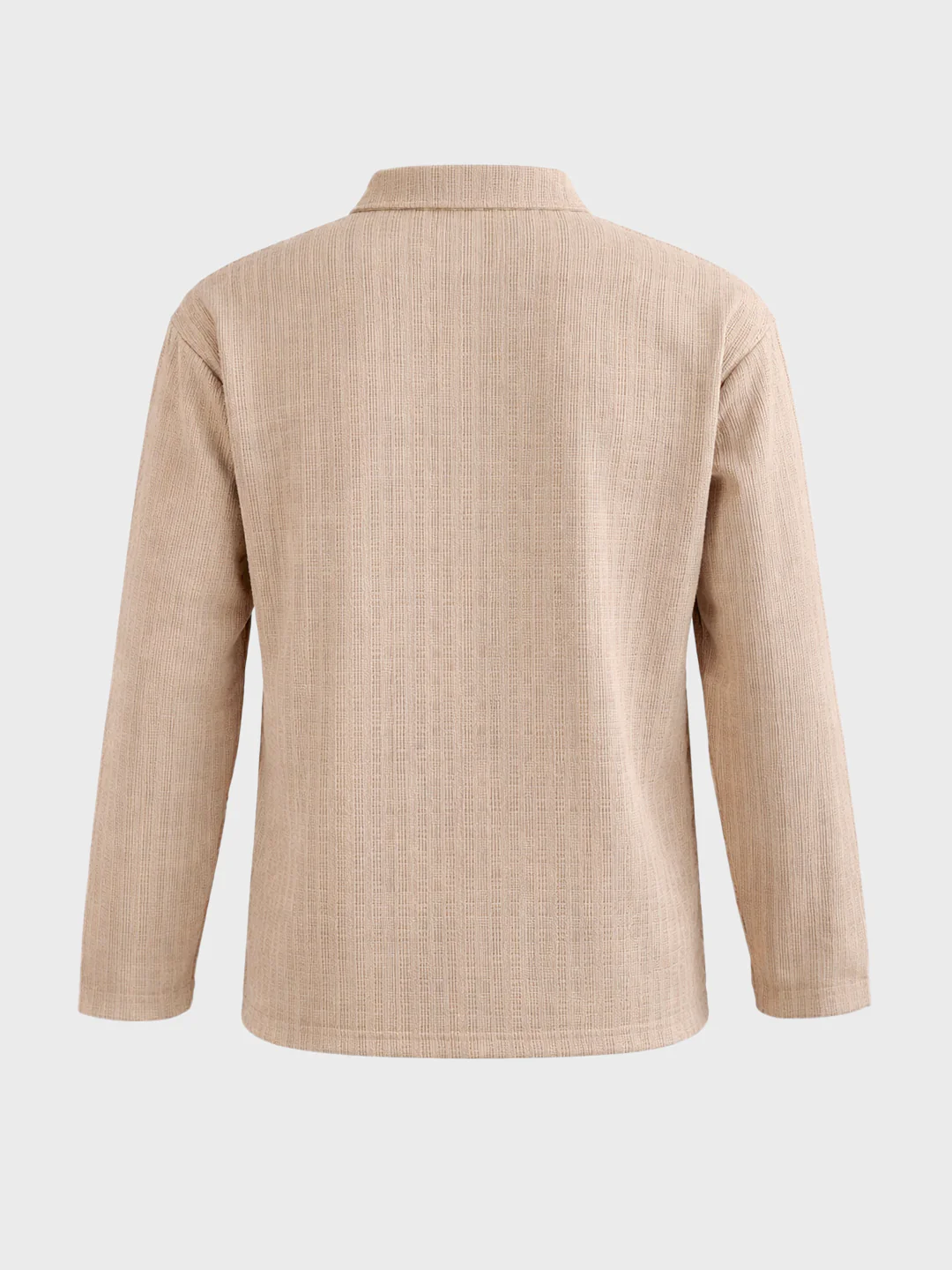Men's Khaki Relaxed Fit Textured Casual T-Shirts - Image 6