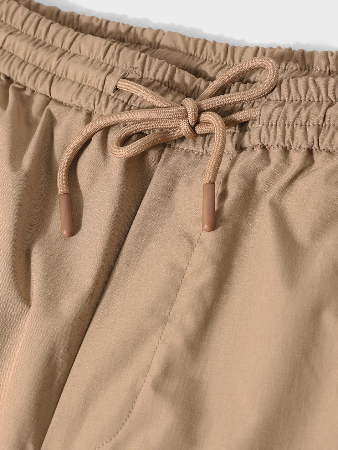 Men's Khaki Relaxed Fit Textured Utility Joggers - Image 6
