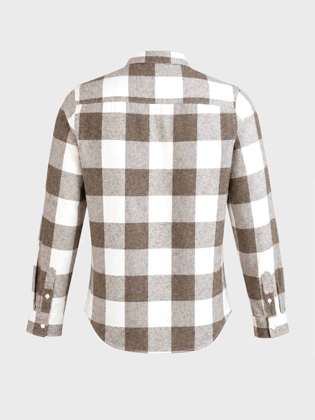 Men's Khaki Slim Fit Checkered Casual Shirt - Image 7