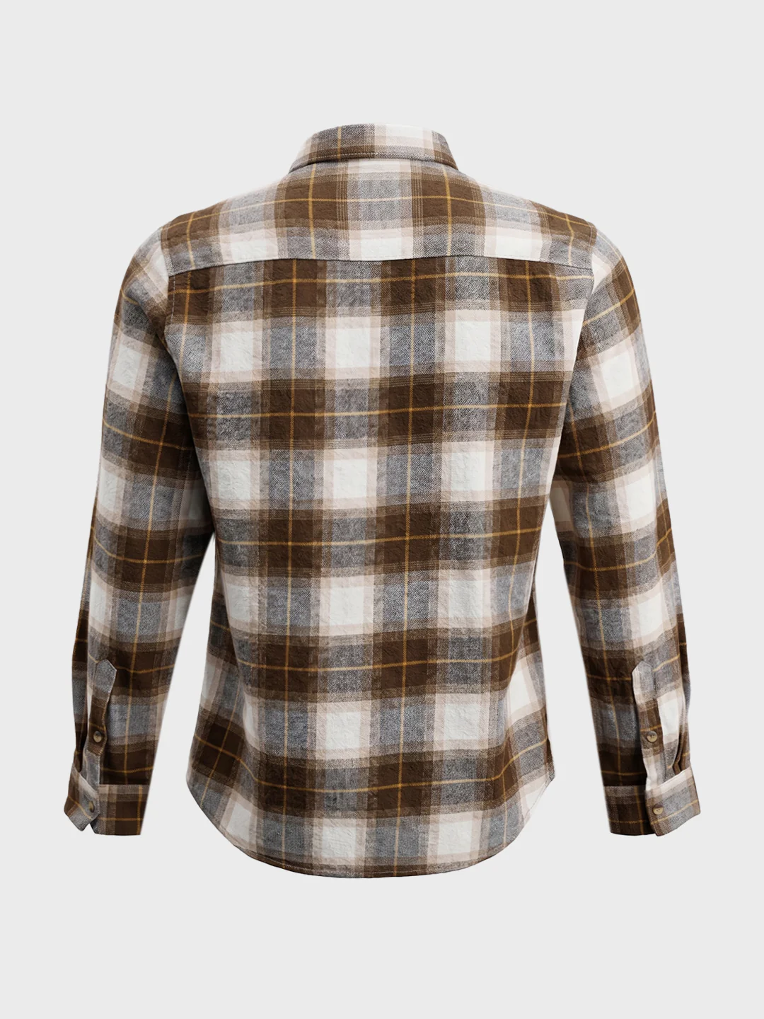 Men's Khaki Slim Fit Checkered Casual Shirt - Image 7