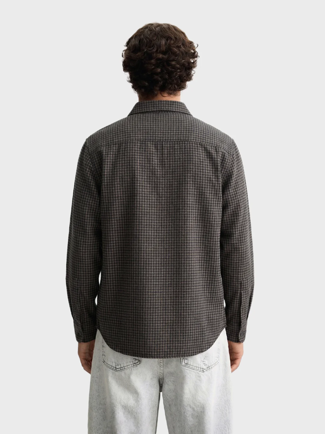 Men's Khaki Slim Fit Checkered Casual Shirt - Image 3
