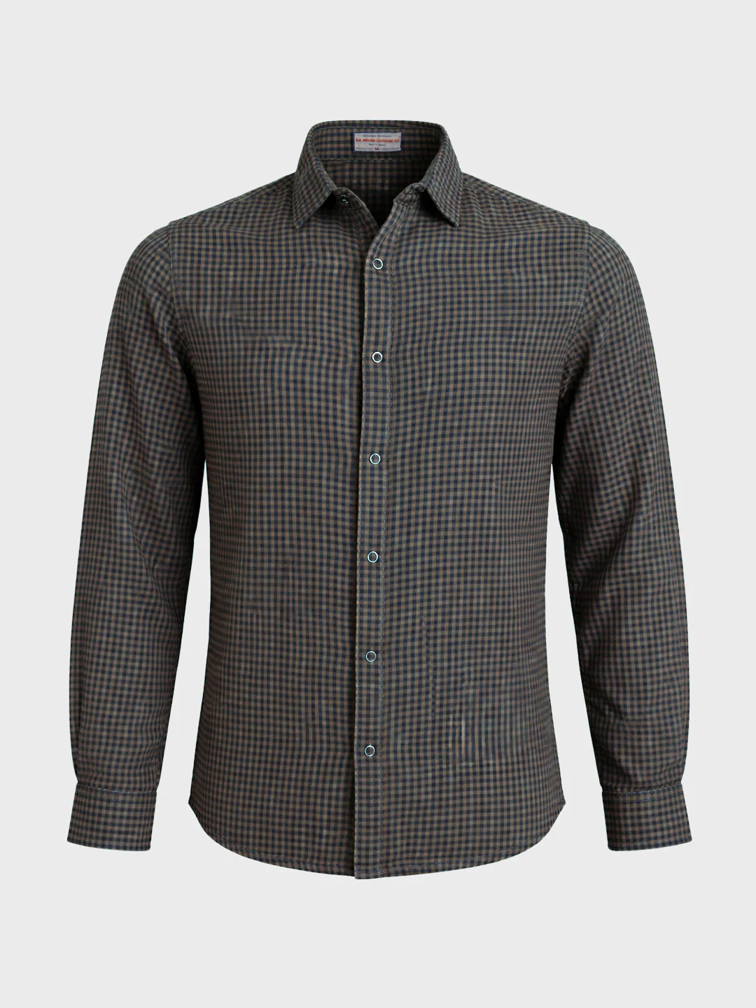 Men's Khaki Slim Fit Checkered Casual Shirt - Image 4