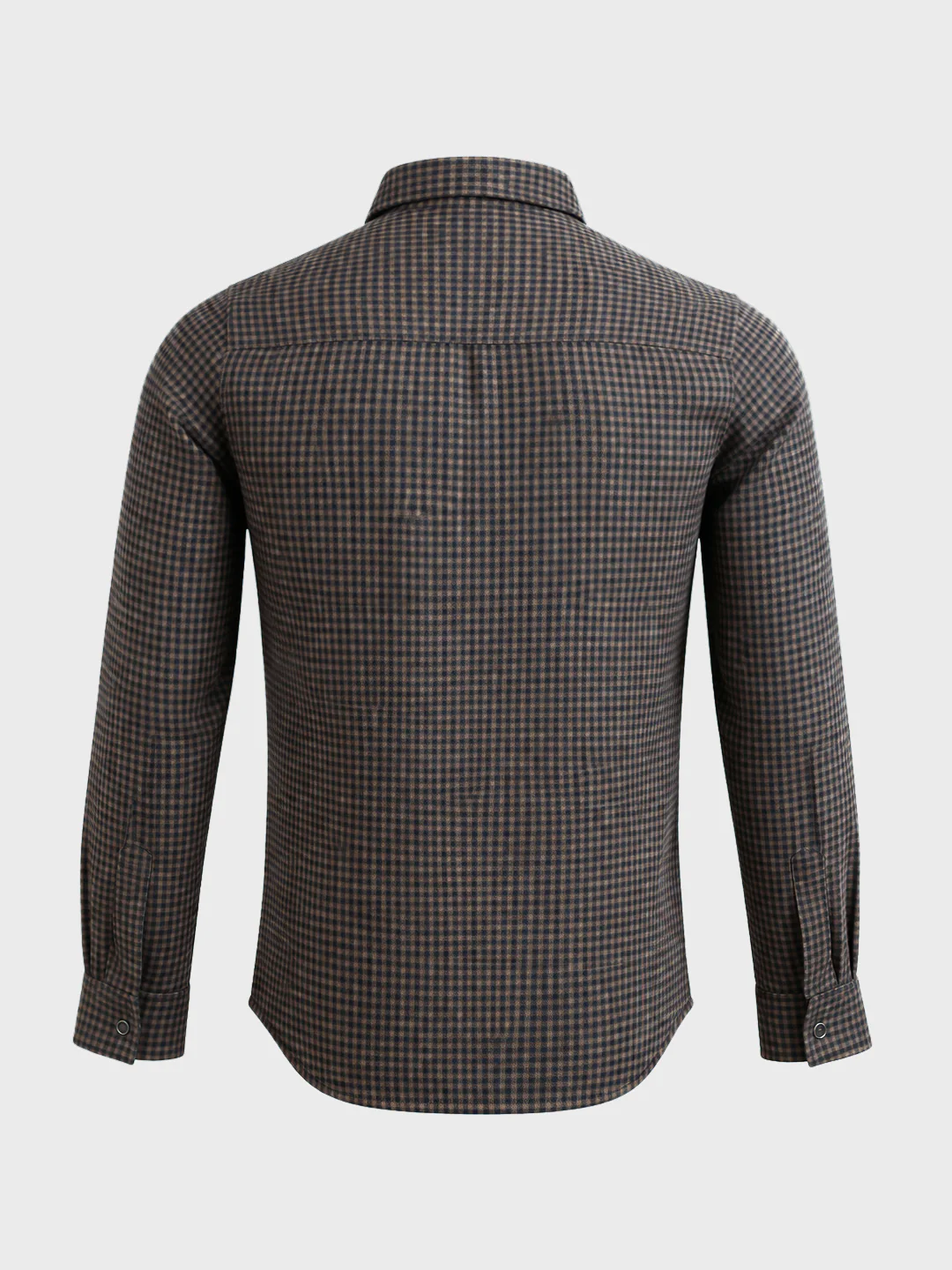 Men's Khaki Slim Fit Checkered Casual Shirt - Image 5