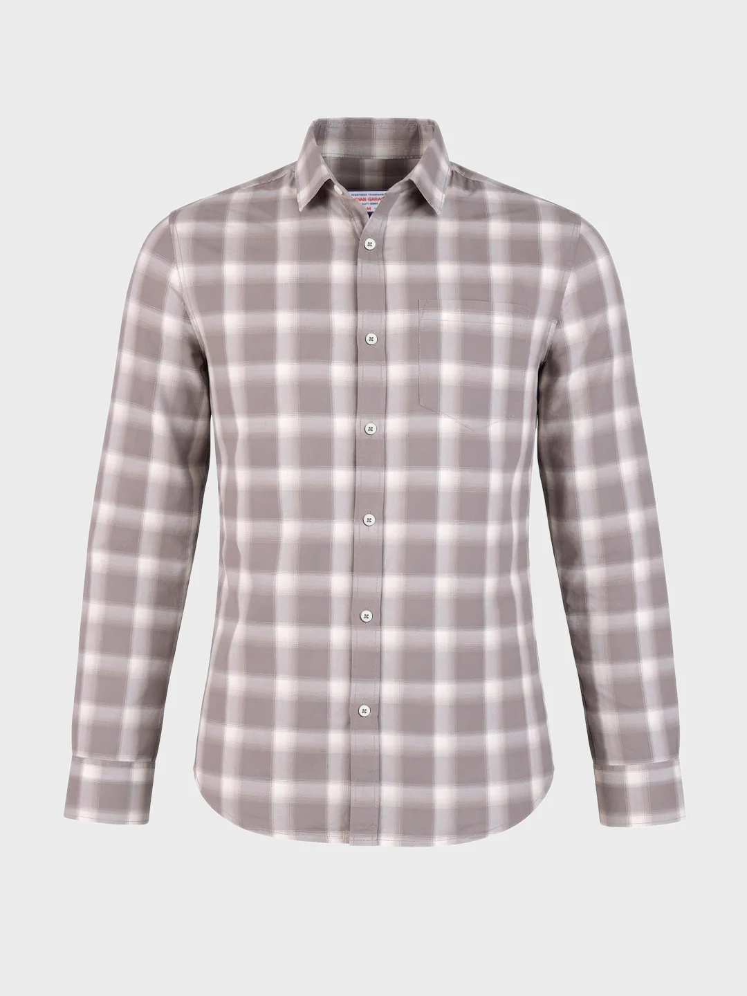 Men's Khaki Slim Fit Checkered Casual Shirt - Image 5