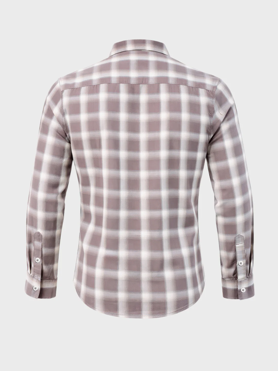 Men's Khaki Slim Fit Checkered Casual Shirt - Image 6