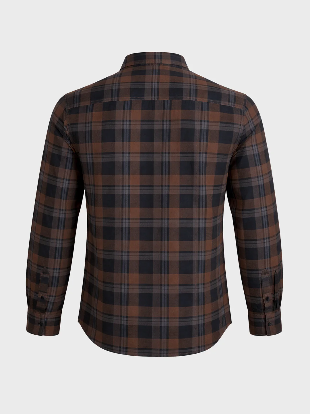 Men's Khaki Slim Fit Checkered Casual Shirt - Image 7