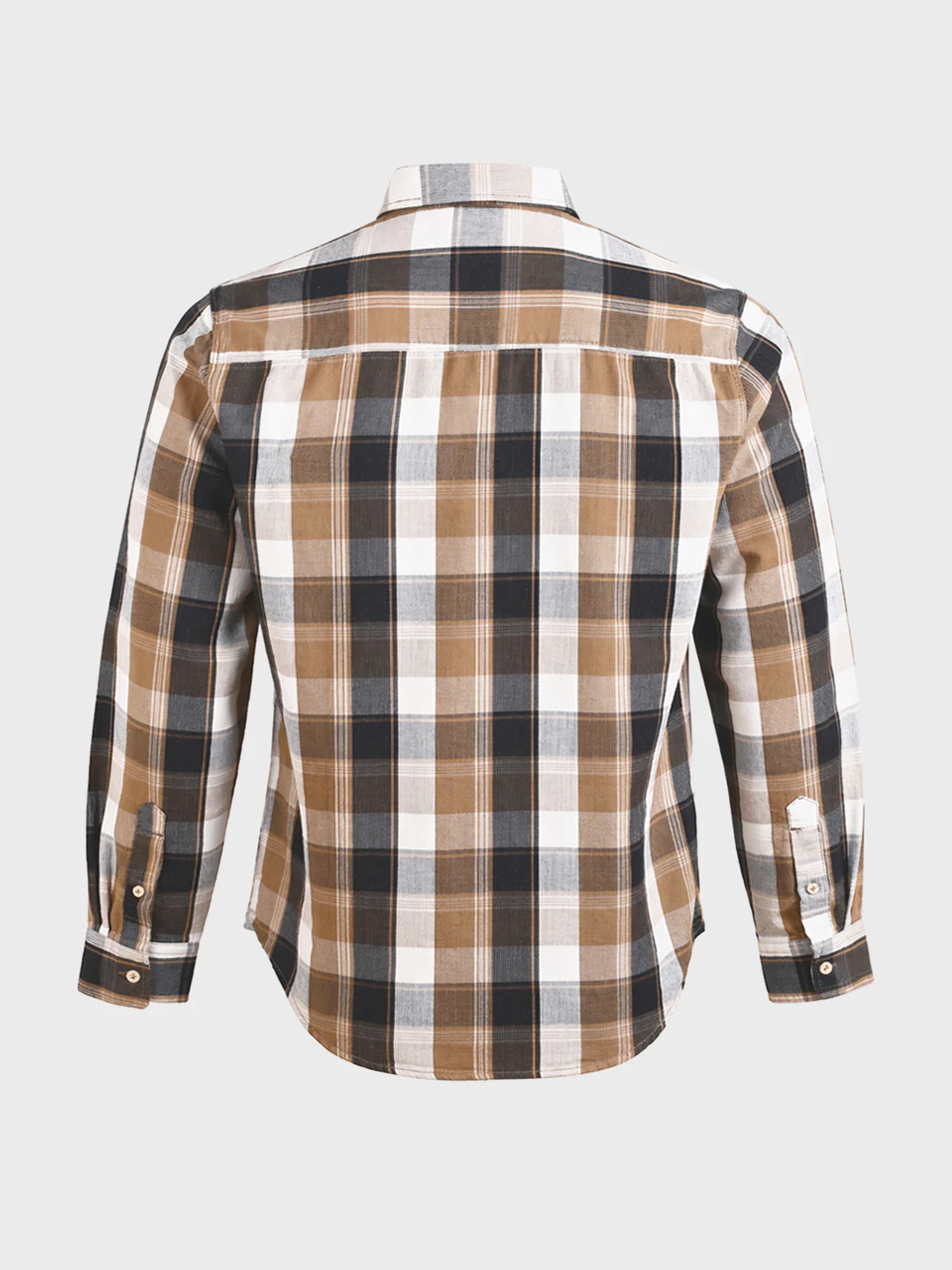 Men's Khaki Slim Fit Checkered Casual Shirts - Image 7