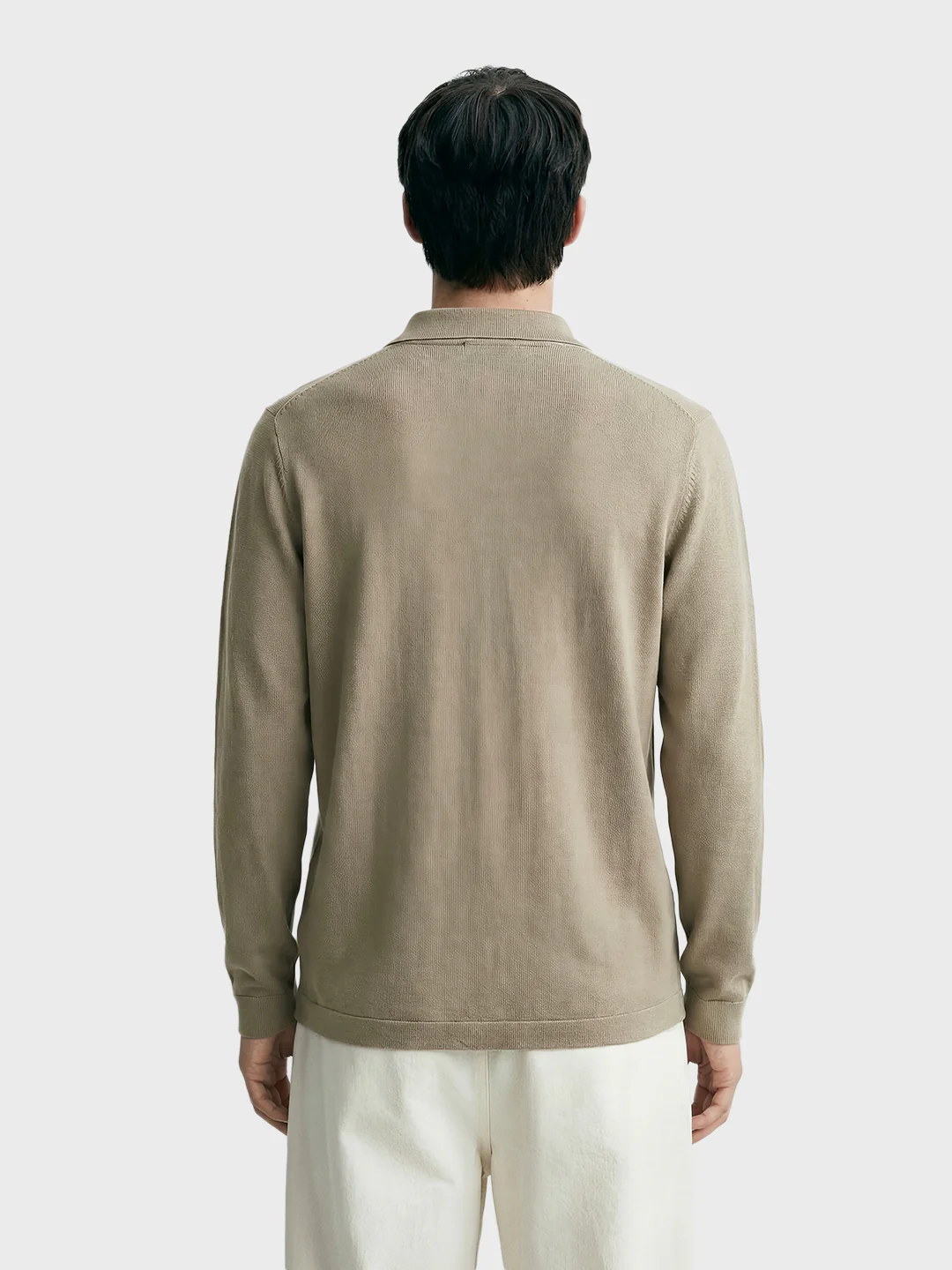 Men's Khaki Slim Fit Flat Knit Textured Shirt - Image 2