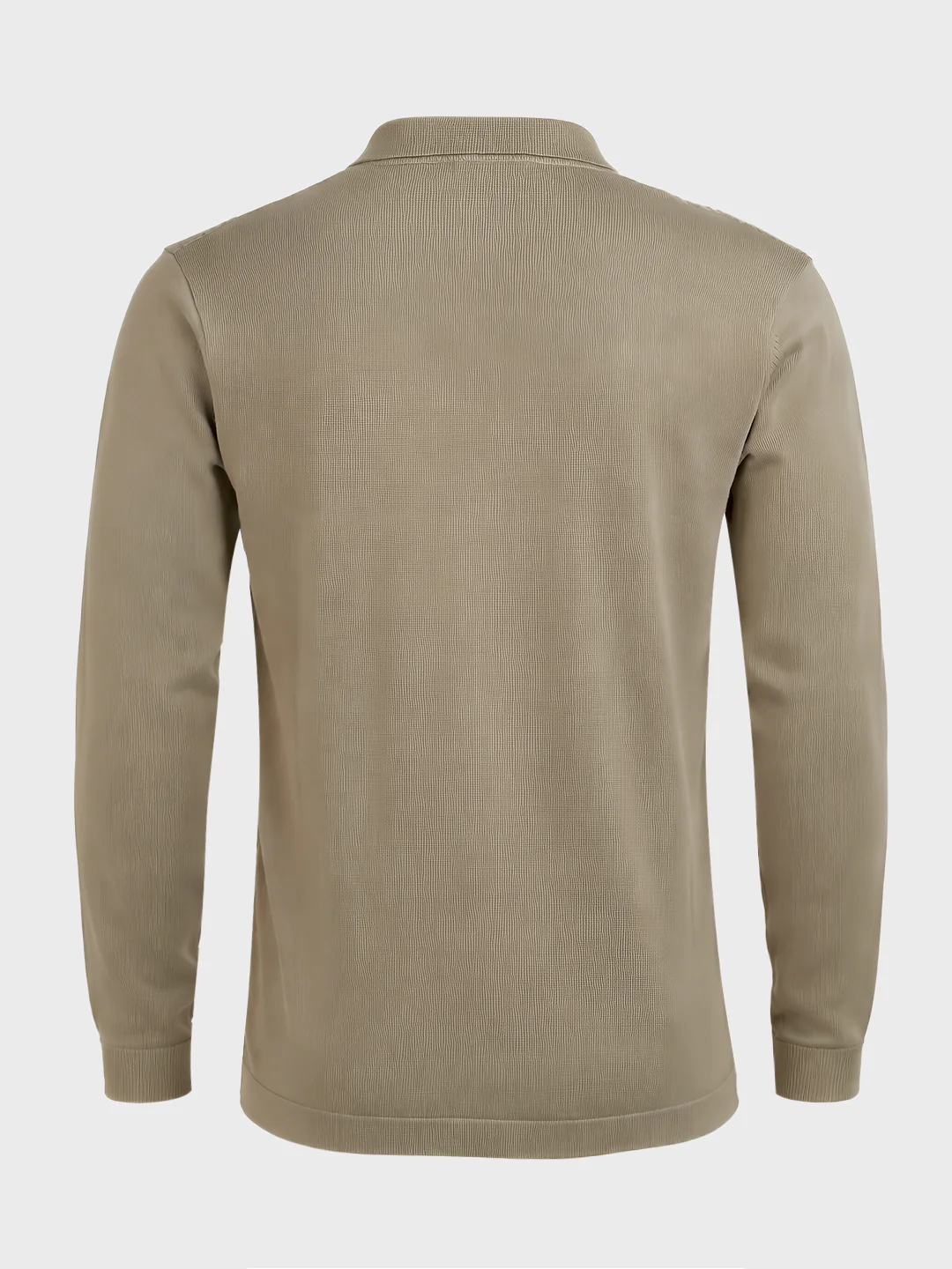 Men's Khaki Slim Fit Flat Knit Textured Shirt - Image 5