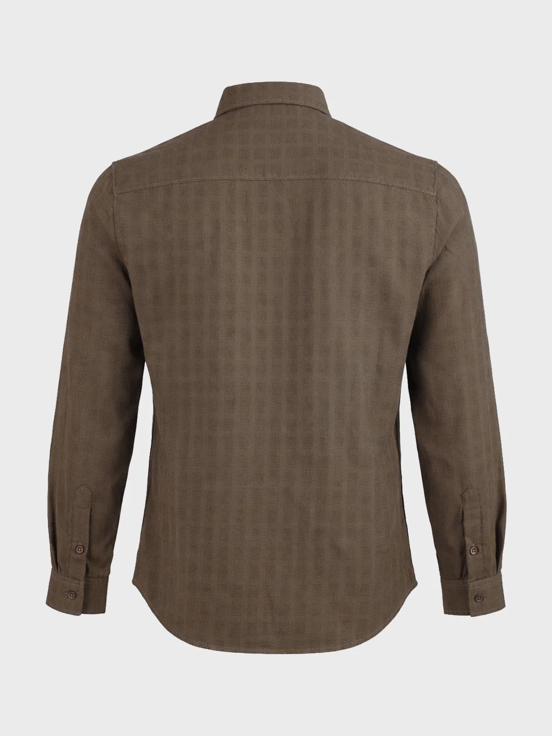 Men's Khaki Slim Fit Solid Casual Shirt - Image 7