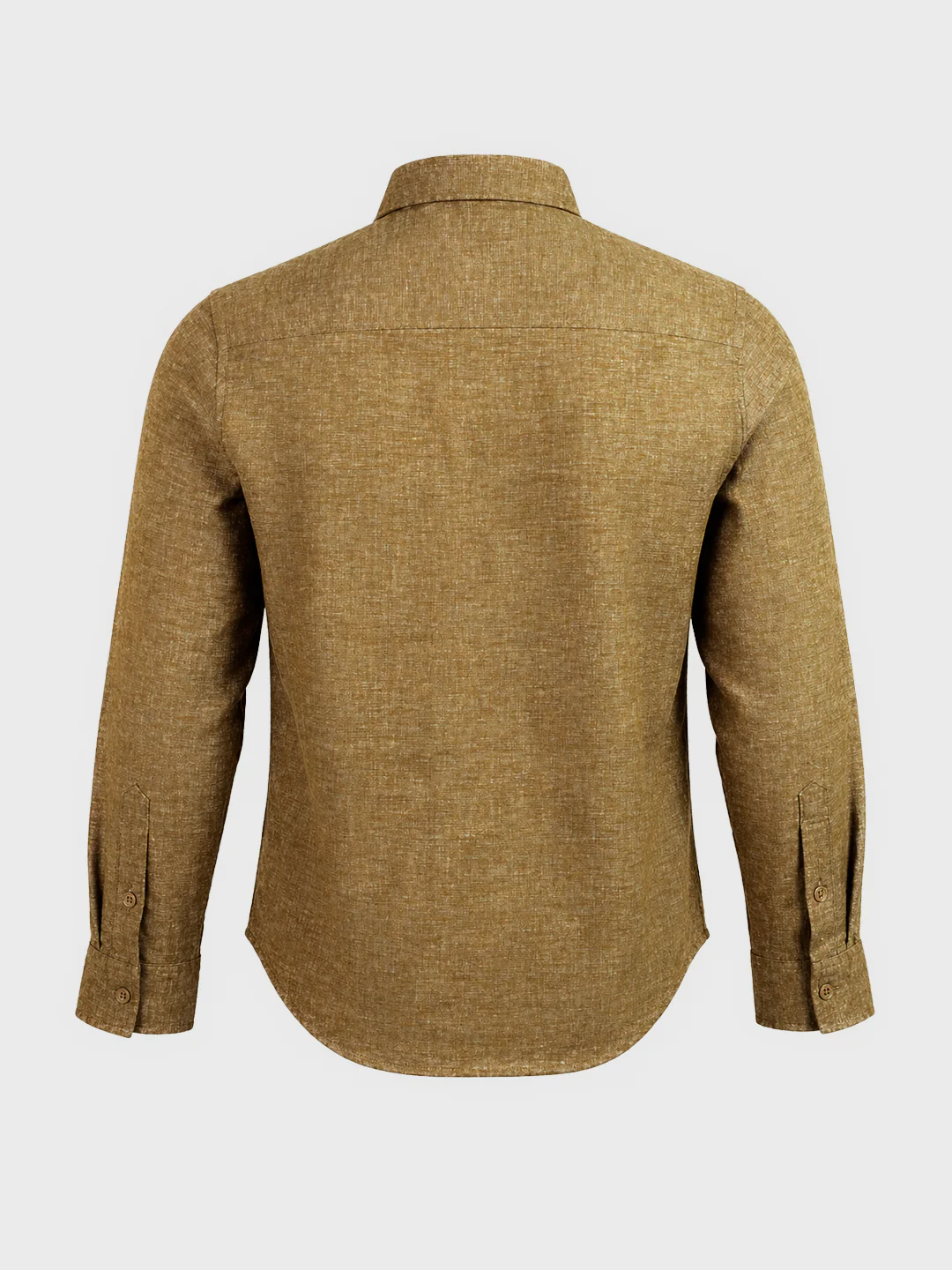 Men's Khaki Slim Fit Solid Casual Shirts - Image 7