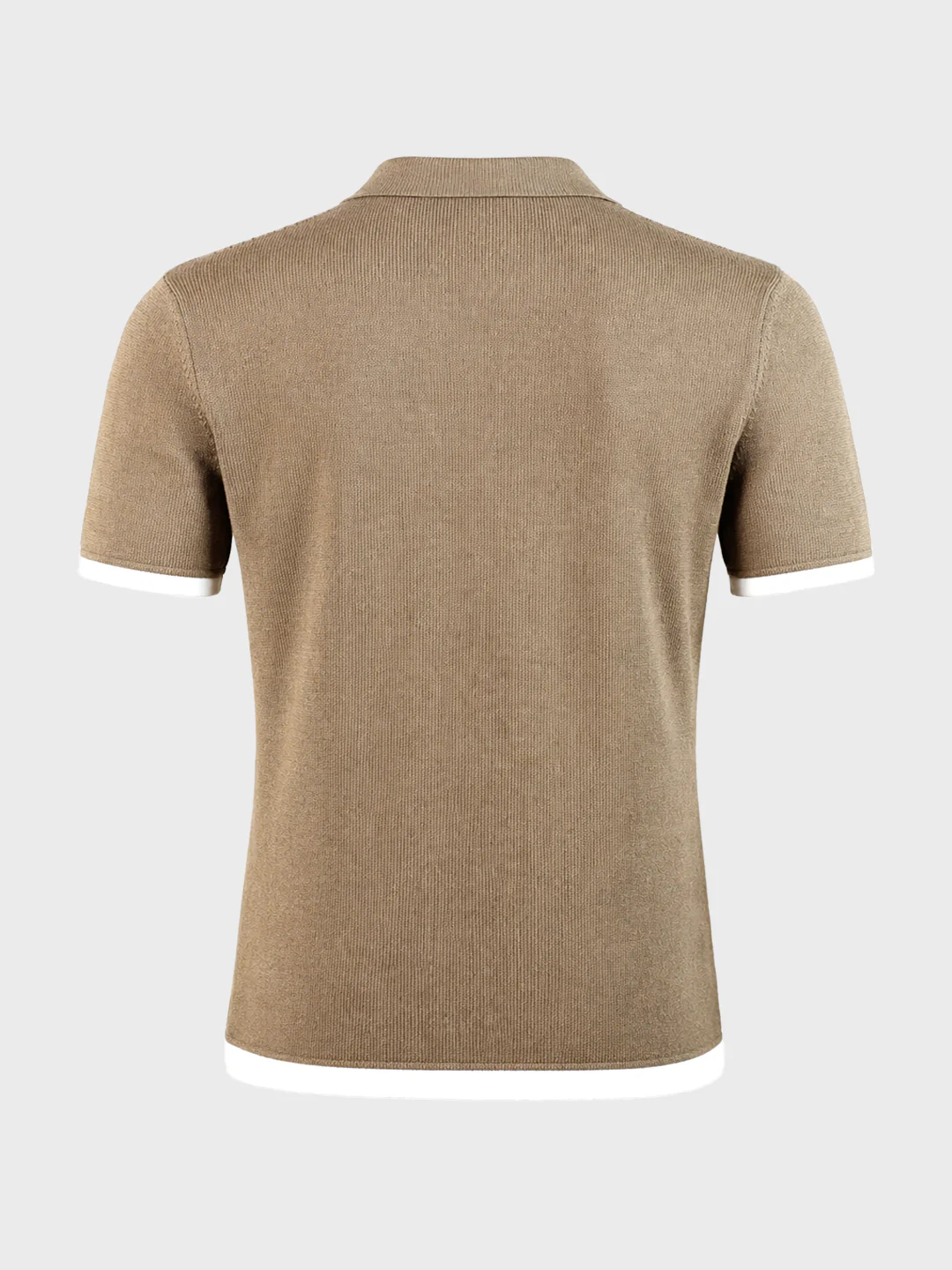 Men's Khaki Slim Fit Solid Casual T-Shirt - Image 6