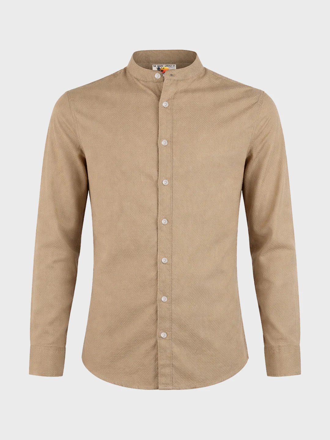 Men's Khaki Slim Fit Textured Casual Shirt - Image 5