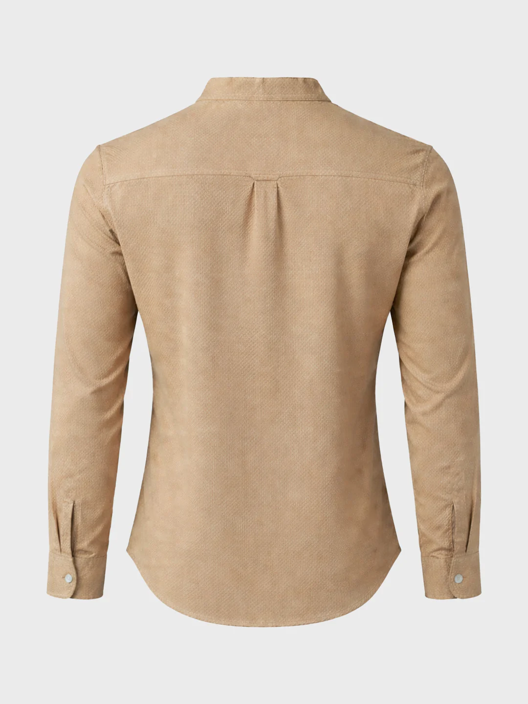 Men's Khaki Slim Fit Textured Casual Shirt - Image 6