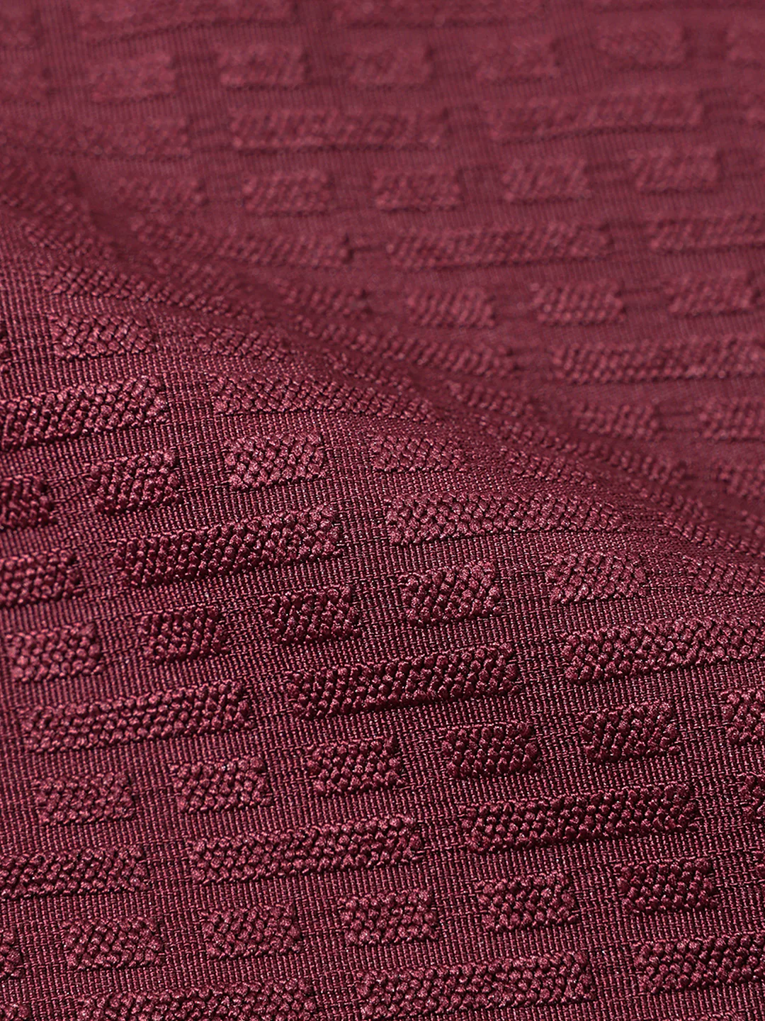 Men's Maroon Boxy Fit Textured Casual T-Shirt - Image 6