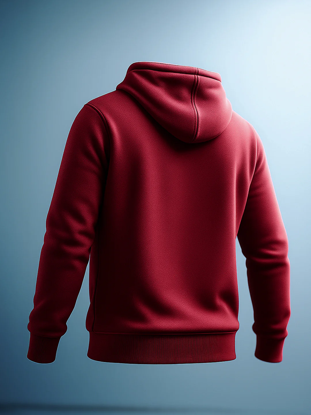 Men's Maroon Oversized Fit Embroided Casual Sweatshirt - Image 2