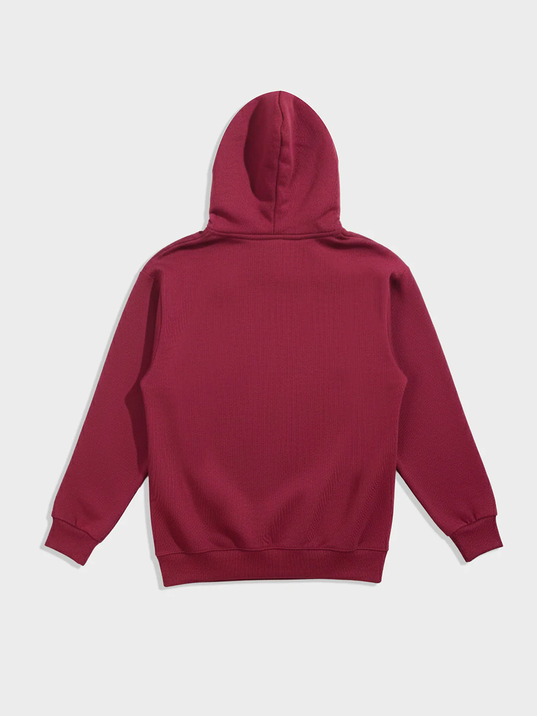 Men's Maroon Oversized Fit Embroided Casual Sweatshirt - Image 4