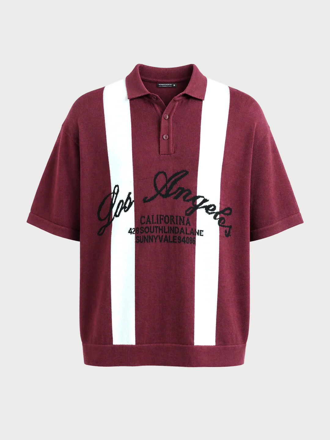 Men's Maroon Oversized Fit Graphic Printed Casual T-Shirt - Image 5