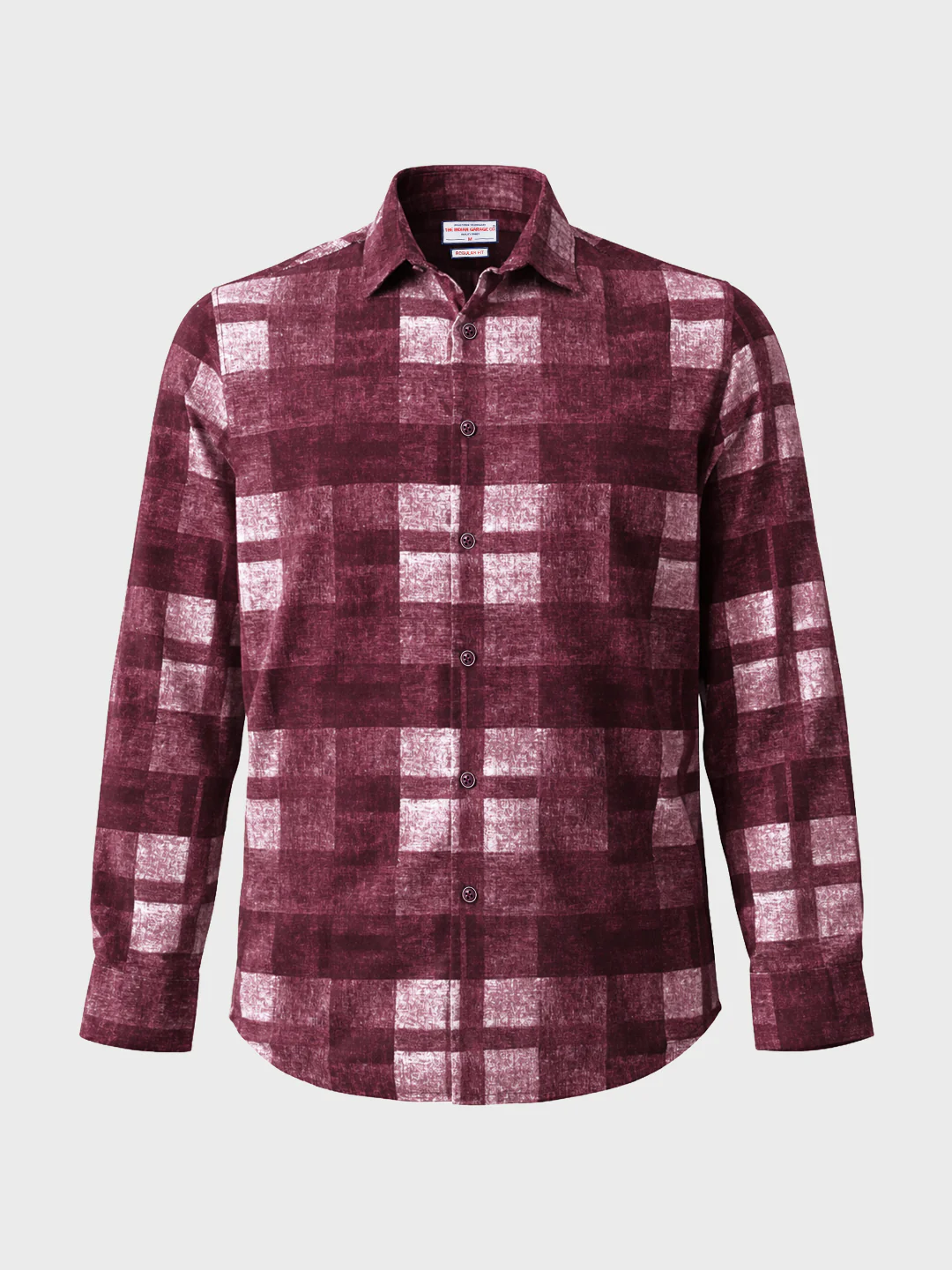 Men's Maroon Regular Fit Checkered Casual Shirt - Image 6