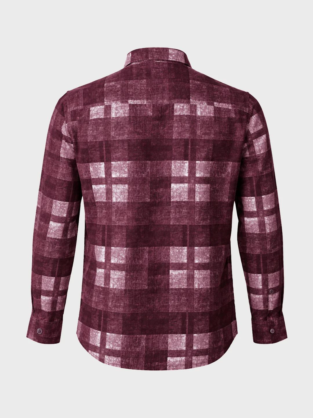 Men's Maroon Regular Fit Checkered Casual Shirt - Image 7