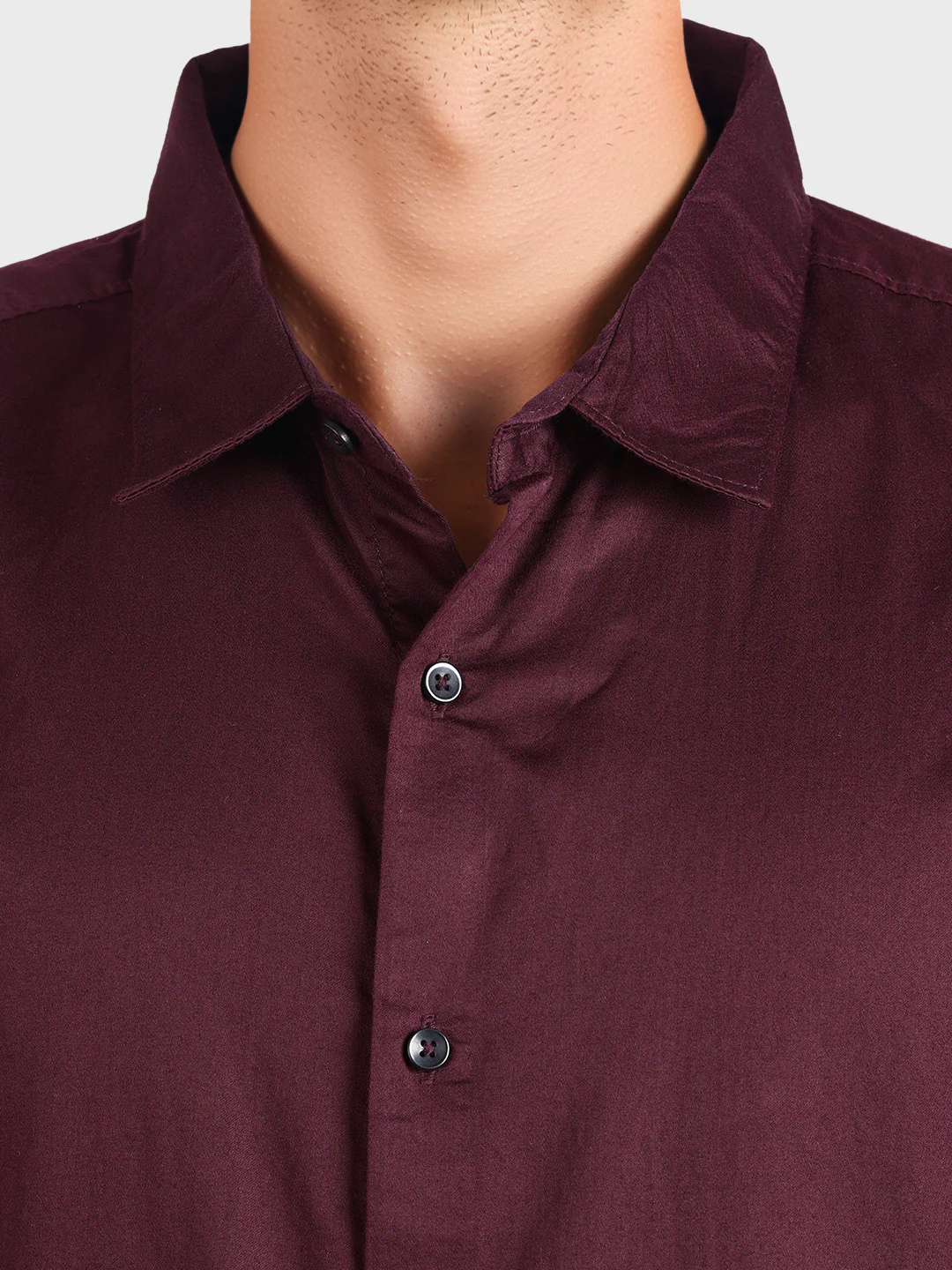 Men's Maroon Regular Fit Solid Casual Shirt - Image 6