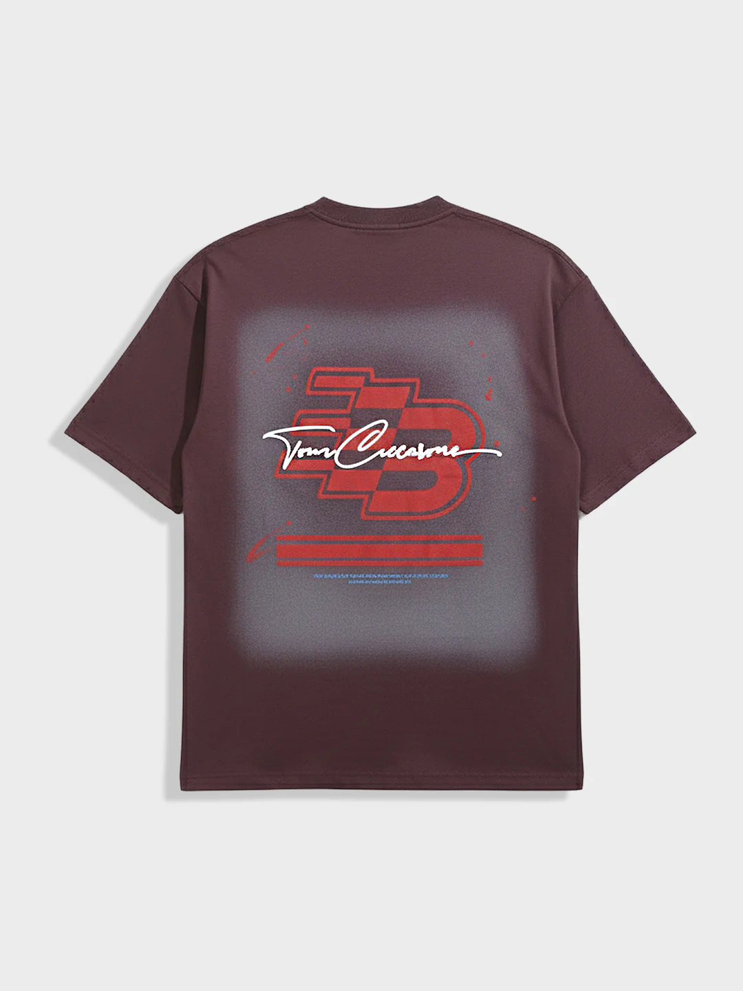 Men's Maroon Relaxed Fit Embroided 240 GSM Casual T-Shirt - Image 6