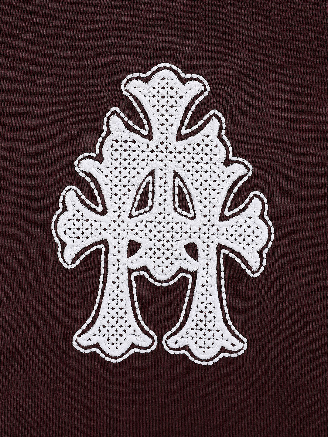 Men's Maroon Relaxed Fit Embroided 240 GSM Casual T-Shirt - Image 8