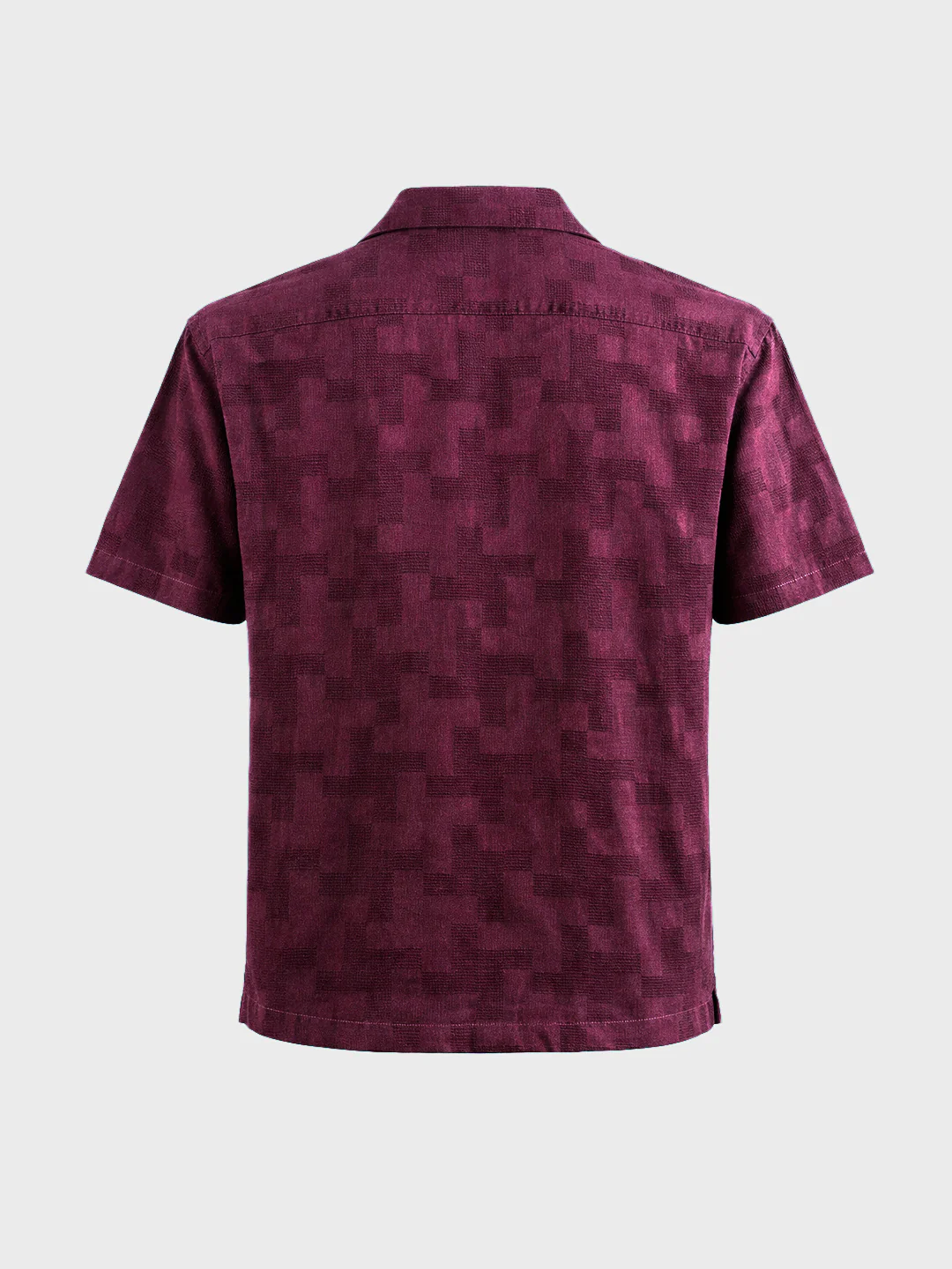 Men's Maroon Relaxed Fit Solid Casual Shirt - Image 6