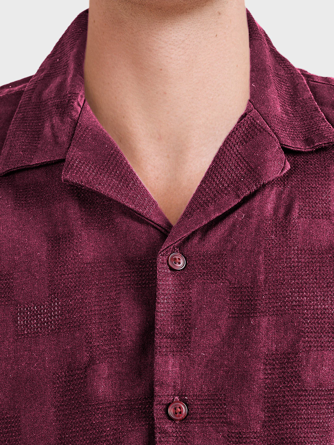 Men's Maroon Relaxed Fit Solid Casual Shirt - Image 7