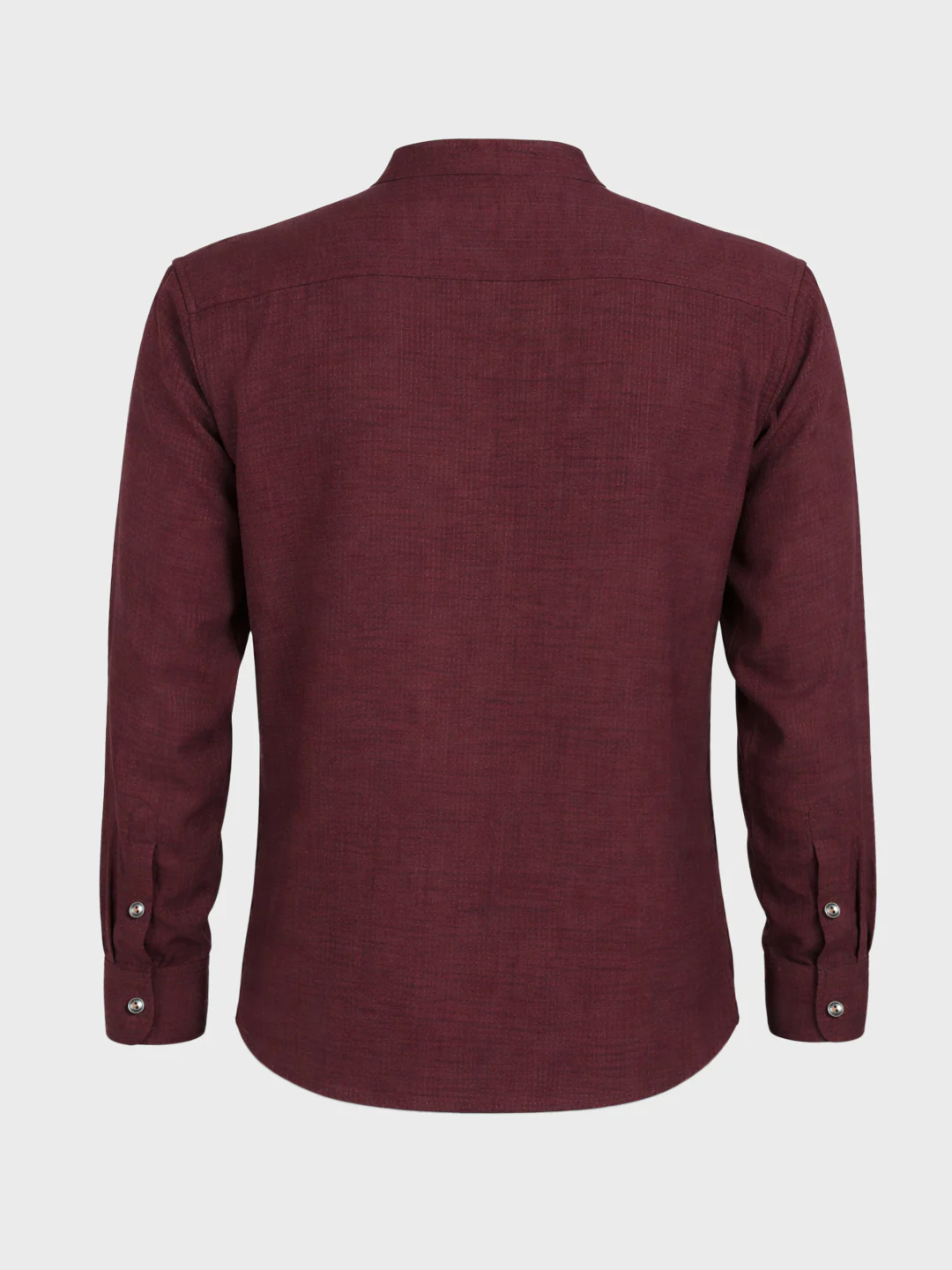 Men's Maroon Relaxed Fit Textured Casual Shirt - Image 4