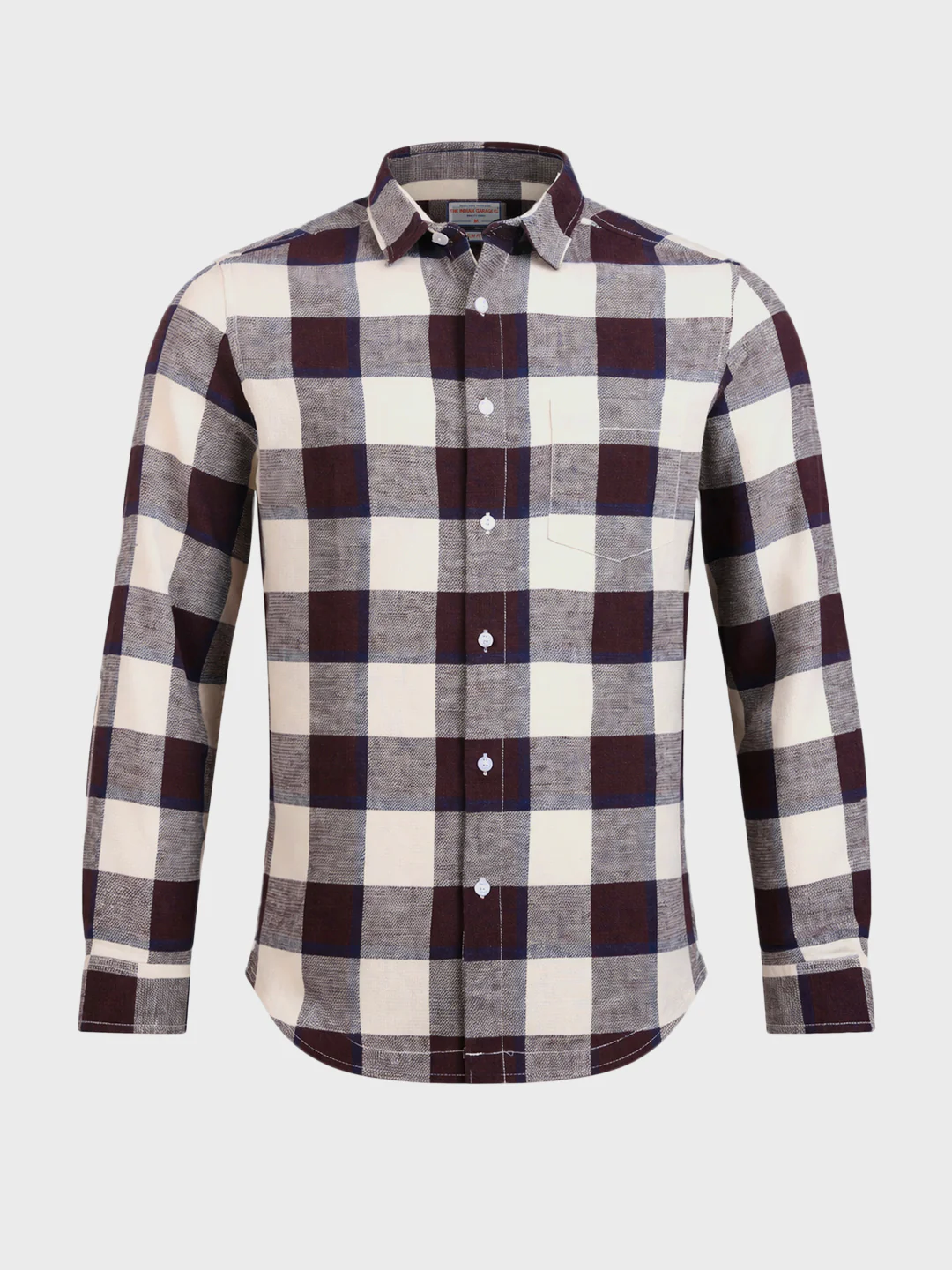 Men's Maroon Slim Fit Checked Casual Shirt - Image 6