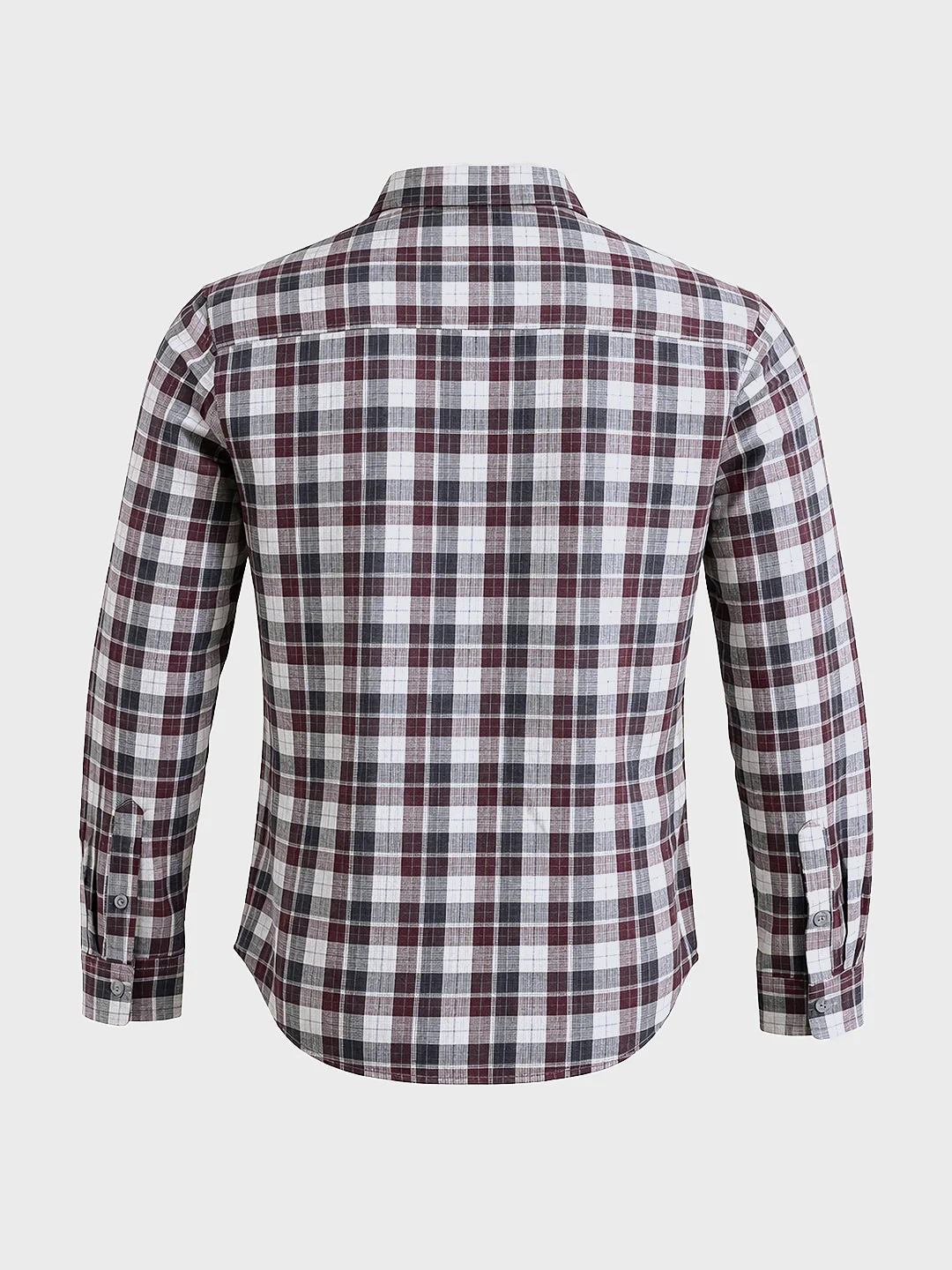Men's Maroon Slim Fit Checkered Casual Shirt - Image 6