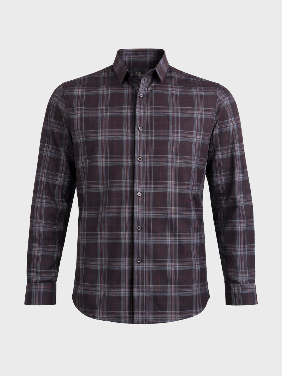 Men's Maroon Slim Fit Checked Casual Shirt - Image 6