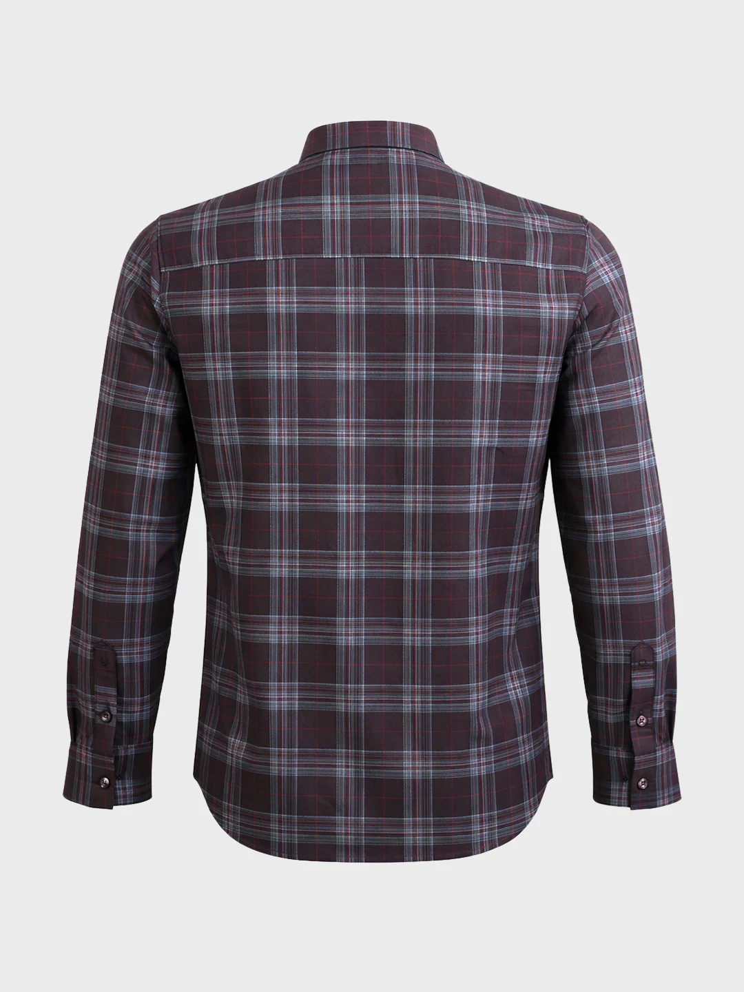 Men's Maroon Slim Fit Checked Casual Shirt - Image 7