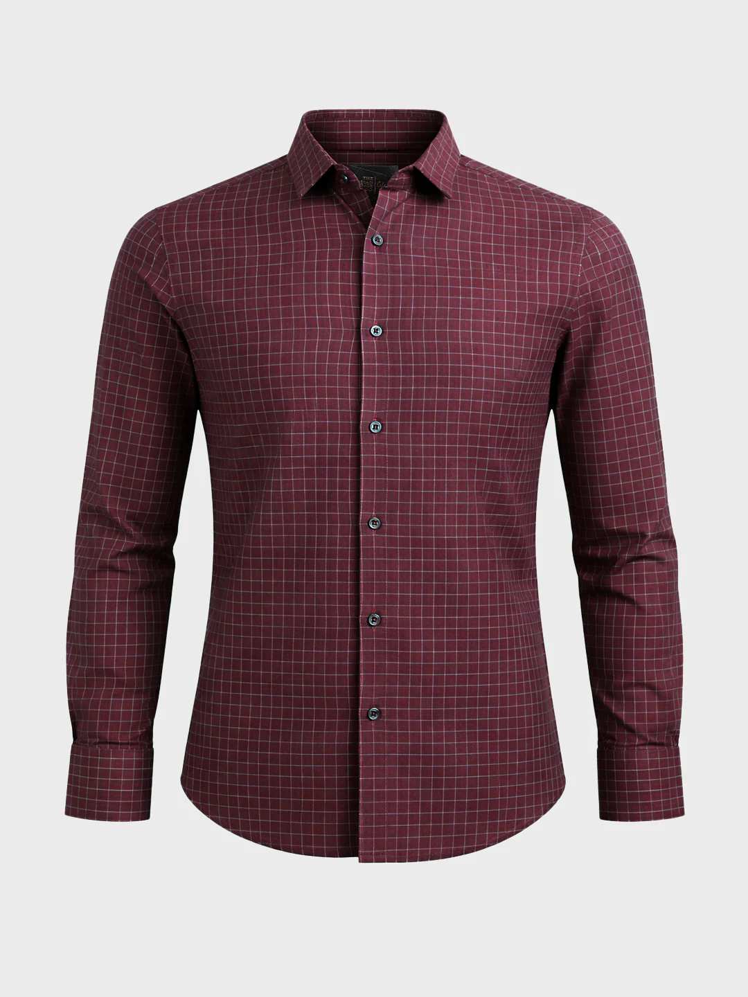Men's Maroon Slim Fit Checked Casual Shirt - Image 5