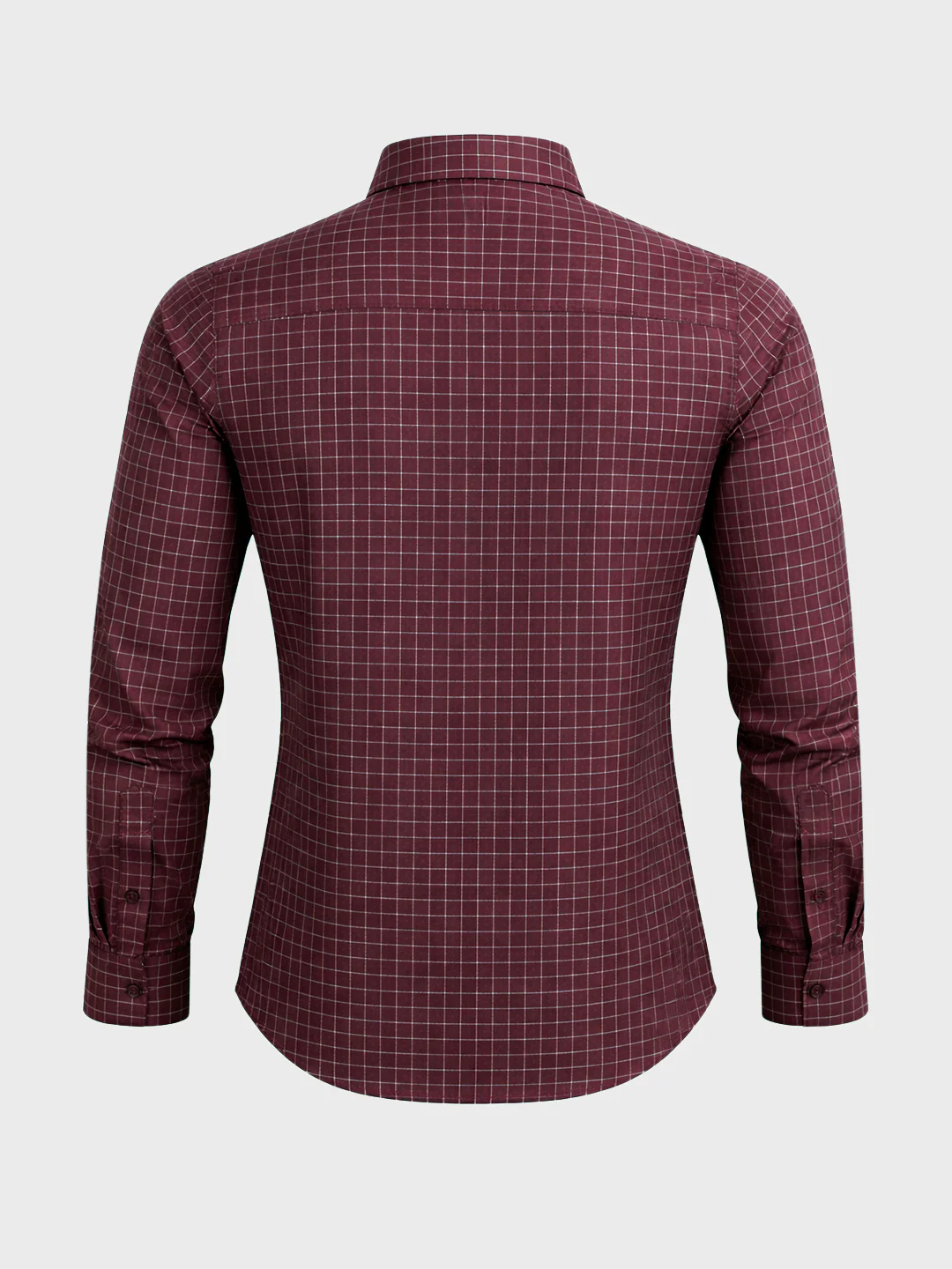 Men's Maroon Slim Fit Checked Casual Shirt - Image 6