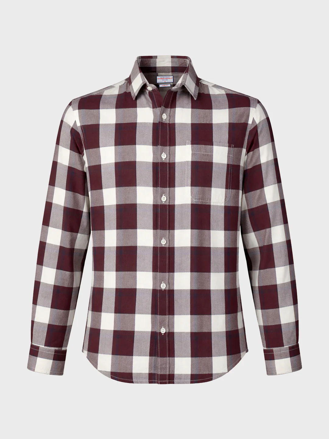 Men's Maroon Slim Fit Checkered Casual Shirt - Image 6