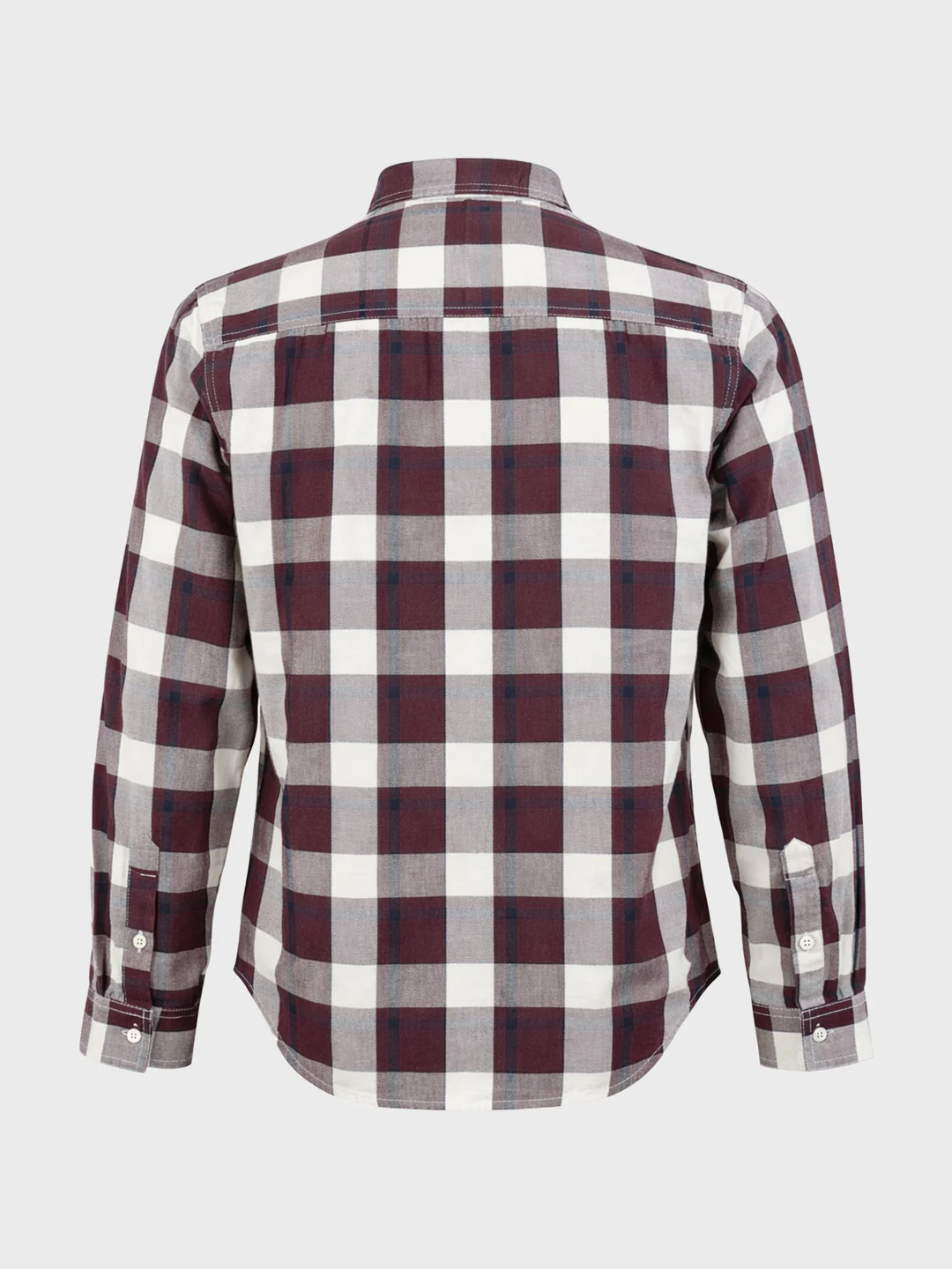 Men's Maroon Slim Fit Checkered Casual Shirt - Image 7
